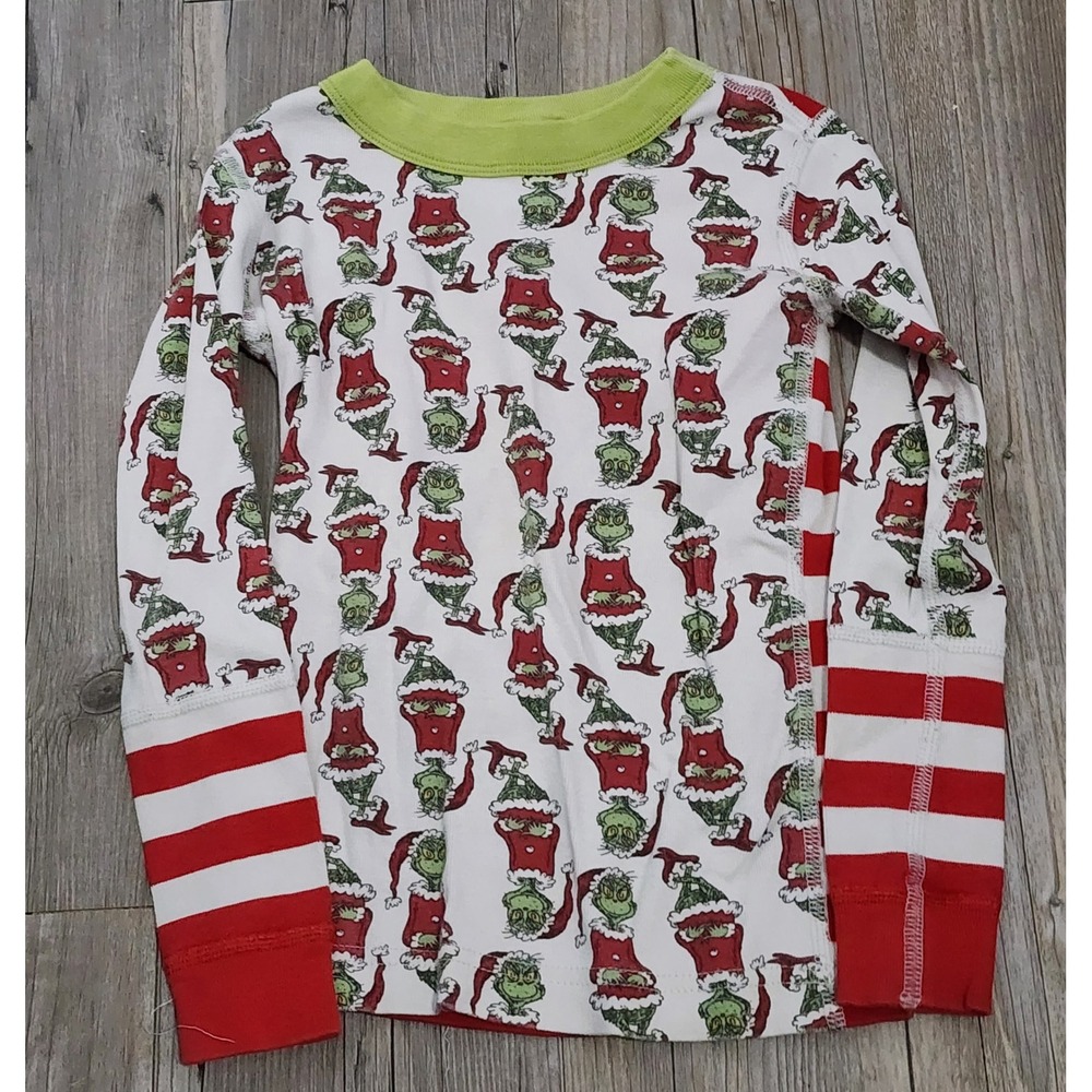 Hanna Andersson Grinch‎ Organic Cotton Long Sleeve Pajama Top Kids Size 5